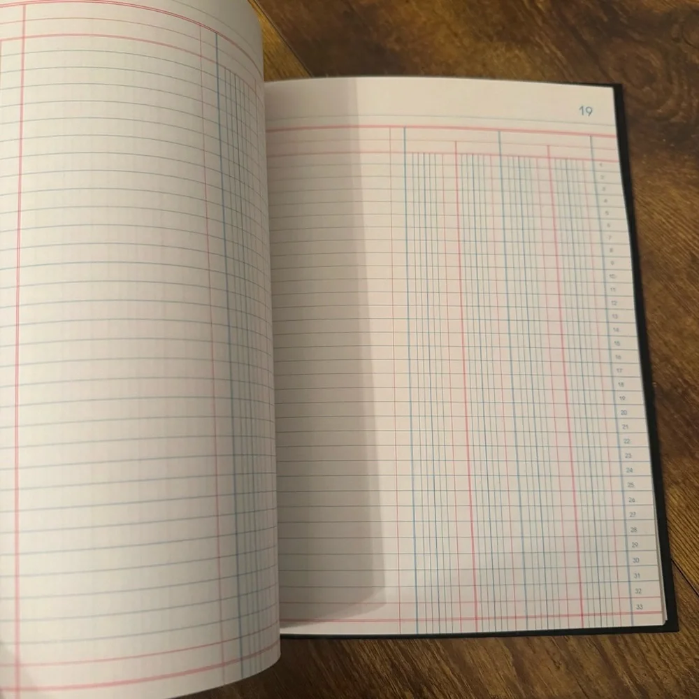Wilson Jones 4 Column Account Book S293 Ledger Black Hardcover 80‎ Pages